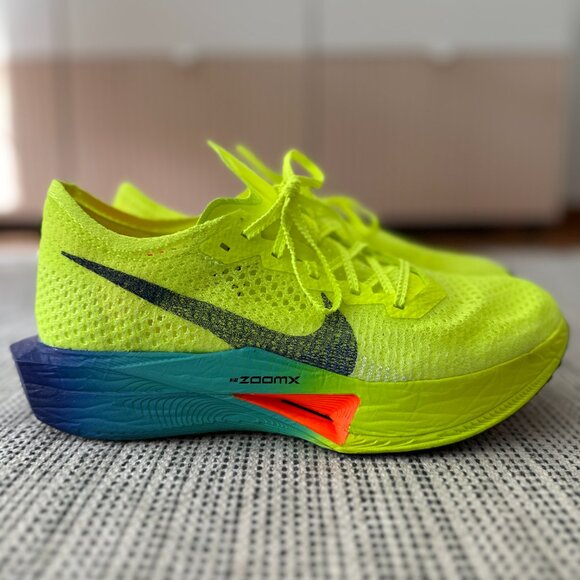 Men's Sz 8 Nike Vaporfly 3 Road Racing Shoes Volt/Scream Green/Barely Volt/Black - Picture 10 of 12